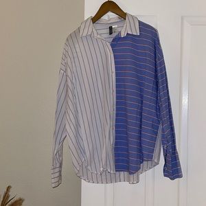 H&M Contrast Stripped Button Down Shirt